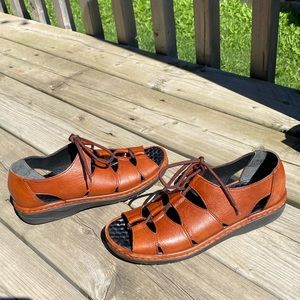 RIEKER Brown leather sandals